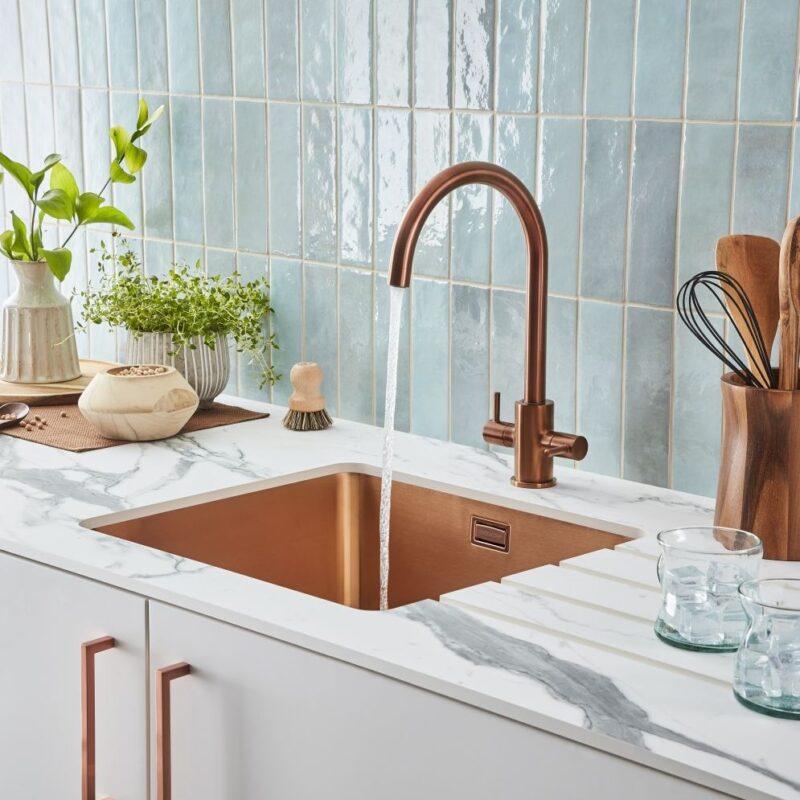 Clearwater Salsa Single Bowl 390x440mm Steel Sink Regency Copper