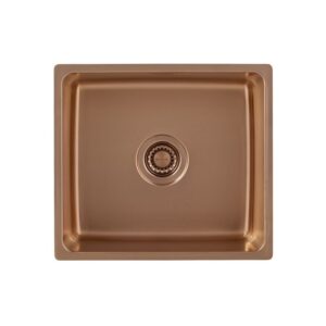 Clearwater Salsa Single Bowl 490x440mm Stainless Steel Sink, Regency Copper