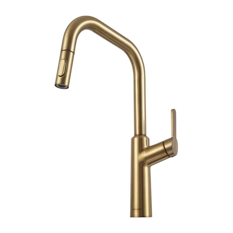 Clearwater Santor Kitchen Sink Mixer Tap with Pull-Out Brushed Brass Clearwater Santor Kitchen Sink Mixer Tap with Pull-Out Brushed Brass