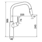 Clearwater Santor Kitchen Sink Mixer Tap with Pull-Out Brushed Brass