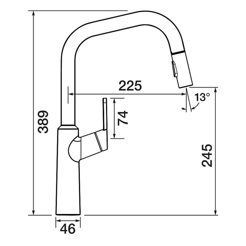Clearwater Santor Kitchen Sink Mixer Tap with Pull-Out Brushed Brass