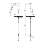 Clearwater Santor Kitchen Sink Mixer Tap with Pull-Out Brushed Brass