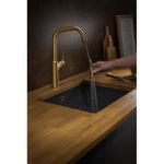 Clearwater Santor Kitchen Sink Mixer Tap with Pull-Out Brushed Brass