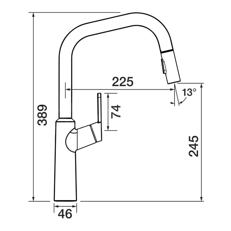 Clearwater Santor Kitchen Sink Mixer Tap with Pull-Out Matt Black