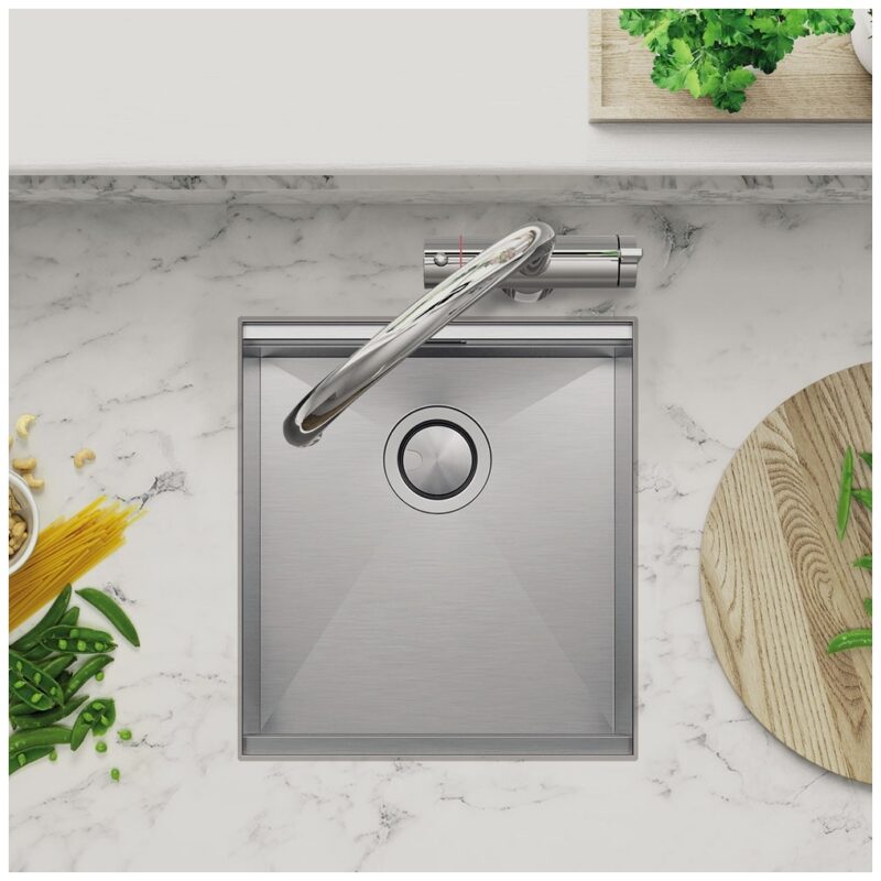Clearwater Stark Smart 1 Bowl Undermount Steel Kitchen Sink 440x490mm