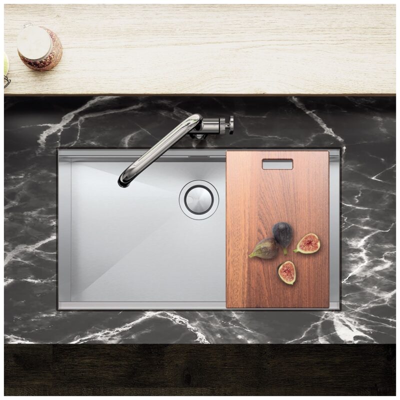Clearwater Stark Smart 1 Bowl Undermount Steel Kitchen Sink 800x490mm
