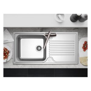 Clearwater Starline Single Bowl 1000x500mm Stainless Steel Sink with Drainer