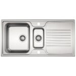 Clearwater Starline 1.5 Bowl Inset Steel Kitchen Sink with Drainer 1000x500mm