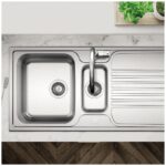 Clearwater Starline 1.5 Bowl Inset Steel Kitchen Sink with Drainer 1000x500mm