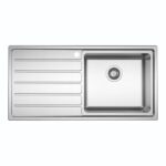 Clearwater Solar 1 Bowl Inset Steel Kitchen Sink, Left Drainer, 1000x500mm