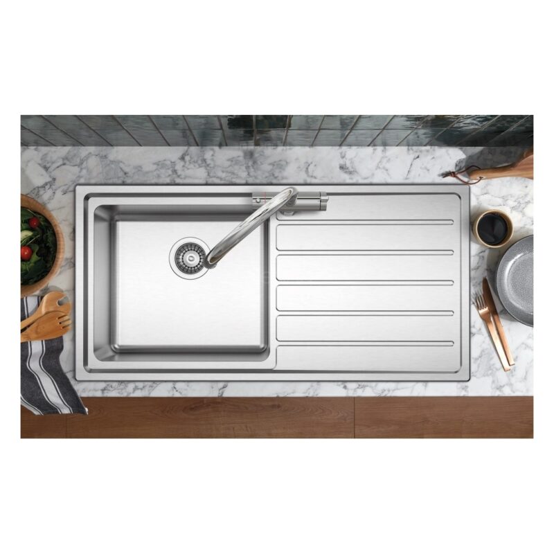Clearwater Solar Single Bowl 1000x500mm Stainless Steel Sink with Right Drainer