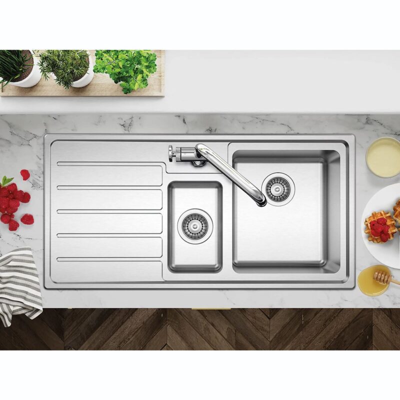 Clearwater Solar 1.5 Bowl Inset Steel Sink, Left Drainer, 1000x500mm