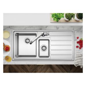 Clearwater Solar 1.5 Bowl 1000x500mm Stainless Steel Sink with Right Drainer