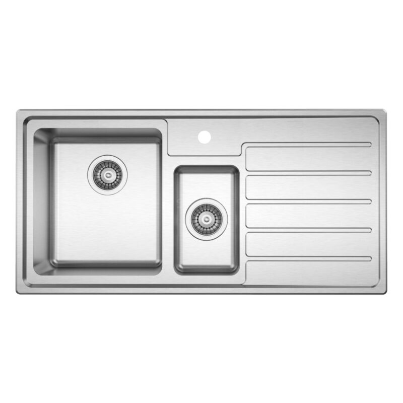Clearwater Solar 1.5 Bowl 1000x500mm Stainless Steel Sink with Right Drainer