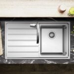 Clearwater Solar 1 Bowl Inset Steel Kitchen Sink, Left Drainer, 860x500mm