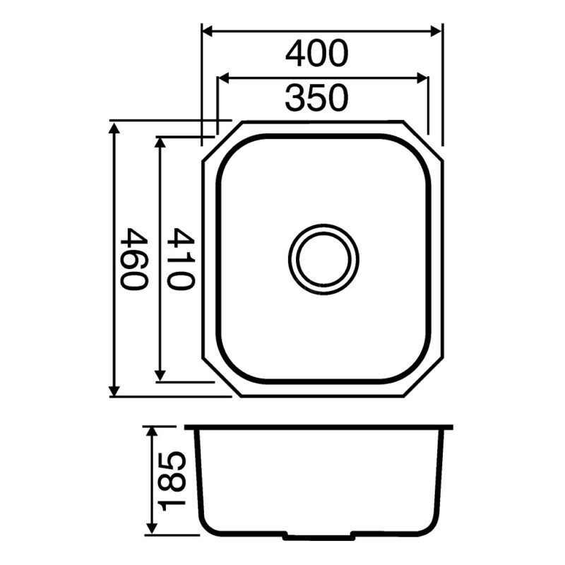 Clearwater Tango 410x350mm Stainless Steel Sink