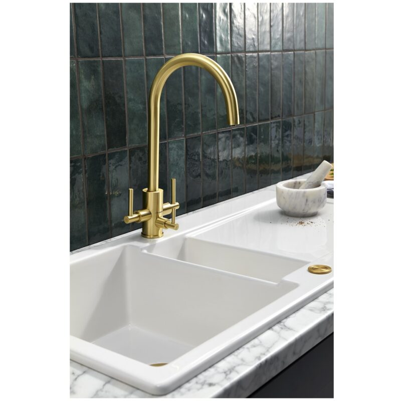 Clearwater Stella Tri-Spa Cold Water Filter & Mixer Tap Brushed Brass