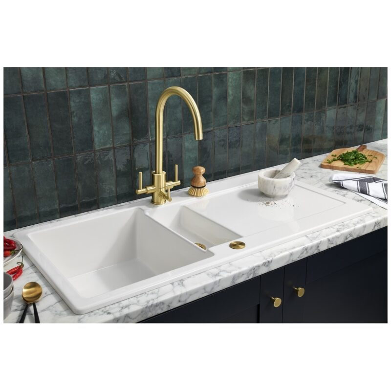 Clearwater Stella Tri-Spa Cold Water Filter & Mixer Tap Brushed Brass