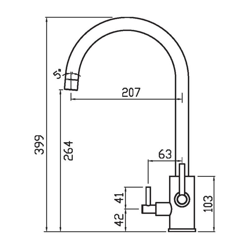Clearwater Stella Mixer & Cold Filter Tap Chrome