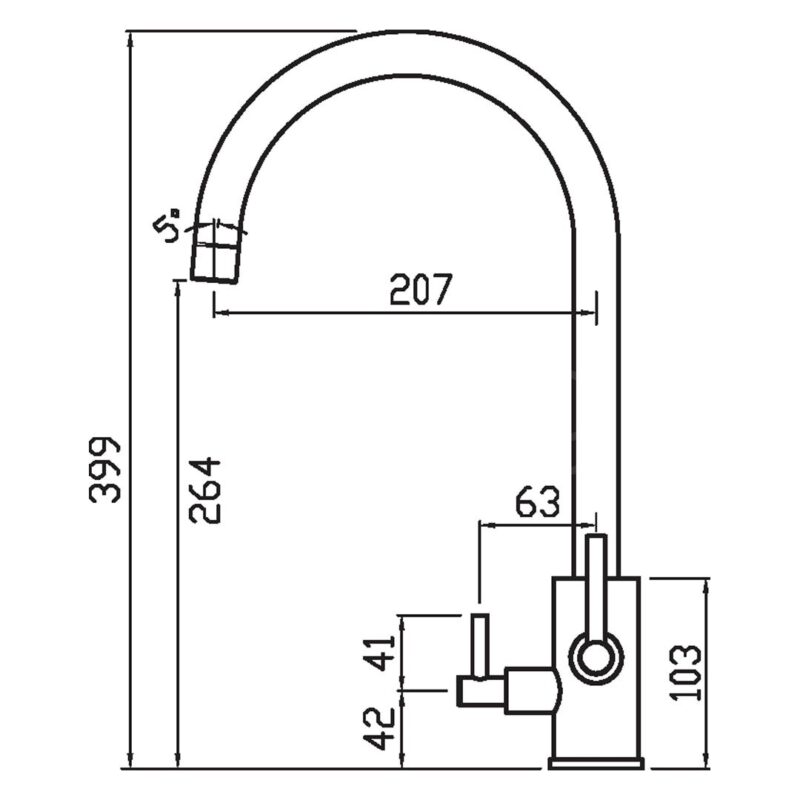 Clearwater Stella Filter Tap with Rinse Chrome