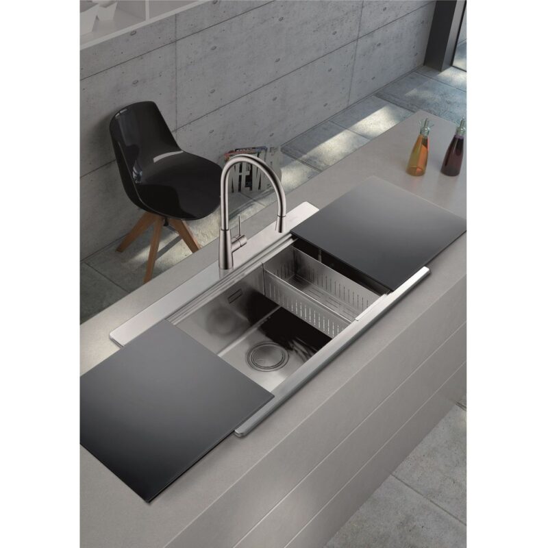 Clearwater Titania Mono Sink Mixer with Pull-Out Stainless Steel