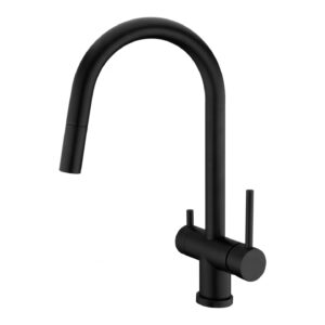 Clearwater Toledo Kitchen Filter & Mixer Tap with Pull Out Spray Black