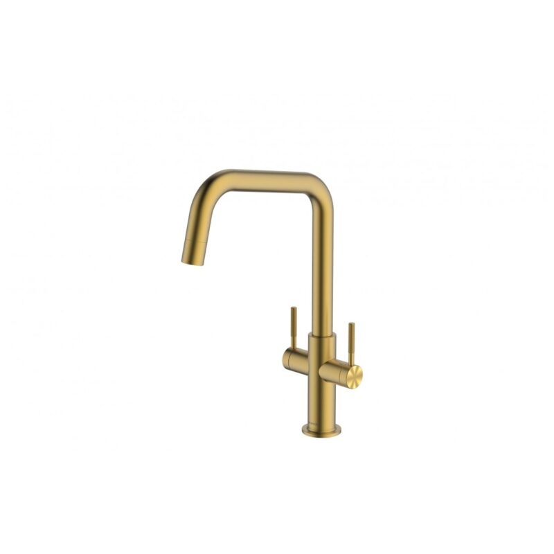 Clearwater Topaz U Spout Kitchen Mixer Tap Brushed Brass