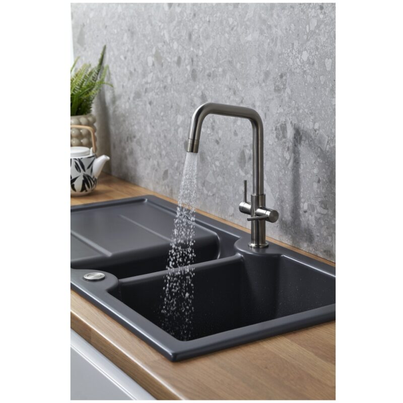 Clearwater Topaz U Spout Kitchen Mixer Tap Brushed Nickel