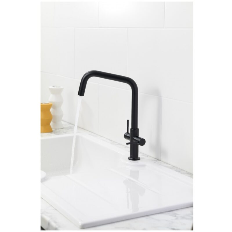 Clearwater Topaz U Spout Kitchen Mixer Tap Matt Black