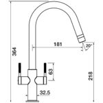 Clearwater Topaz J Twin Lever Kitchen Sink Mixer Tap Brushed Brass