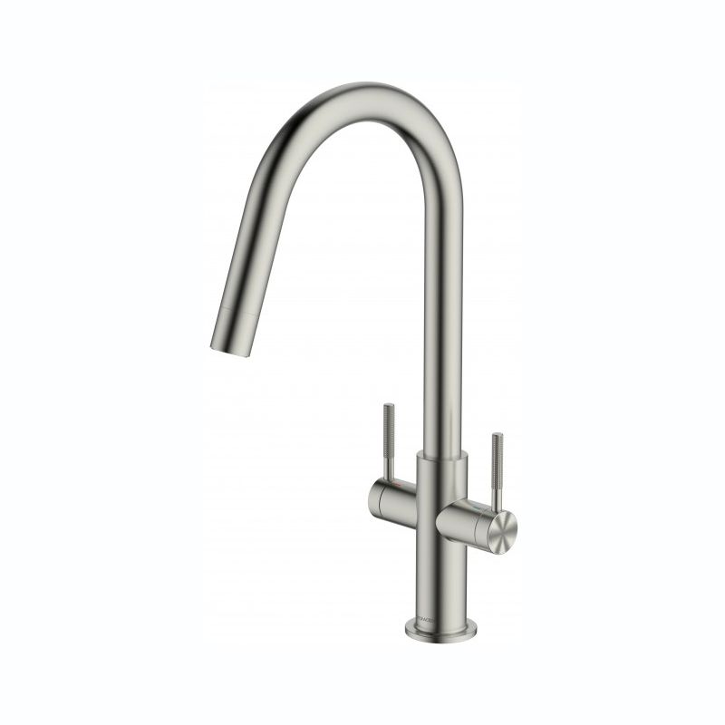 Clearwater Topaz Kitchen Sink Mixer Tap J Spout Brushed Nickel Clearwater Topaz Kitchen Sink Mixer Tap J Spout Brushed Nickel