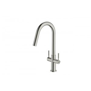 Clearwater Topaz Kitchen Sink Mixer Tap J Spout Brushed Nickel