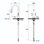 Clearwater Topaz Kitchen Sink Mixer Tap J Spout Brushed Nickel