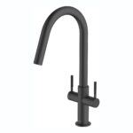 Clearwater Topaz Kitchen Sink Mixer Tap J Spout Matt Black