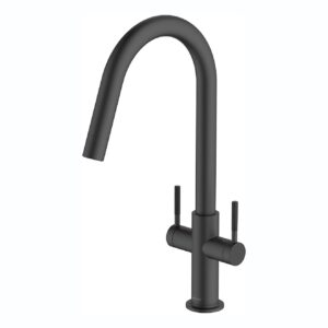 Clearwater Topaz Kitchen Sink Mixer Tap J Spout Matt Black