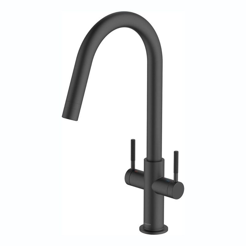 Clearwater Topaz Kitchen Sink Mixer Tap J Spout Matt Black