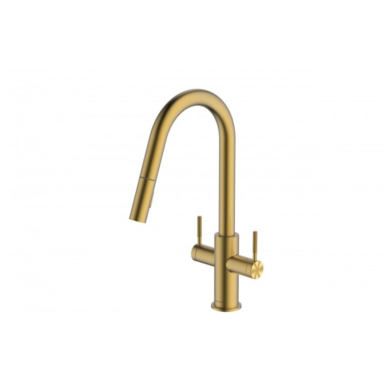 Clearwater Topaz Kitchen Sink Mixer Tap Pull Out Spray Brass