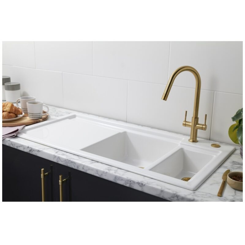 Clearwater Topaz Kitchen Sink Mixer Tap Pull Out Spray Brass