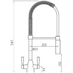Clearwater Tutti Pro Twin Lever Pull Out Kitchen Sink Mixer Brushed Nickel
