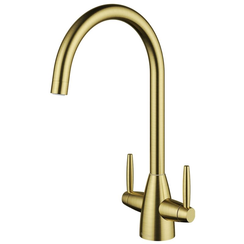 Clearwater Tutti Twin Lever Kitchen Sink Mixer Tap Artisan Brass Clearwater Tutti Twin Lever Kitchen Sink Mixer Tap Artisan Brass