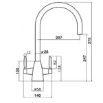 Clearwater Tutti Kitchen Sink Mixer Tap Black