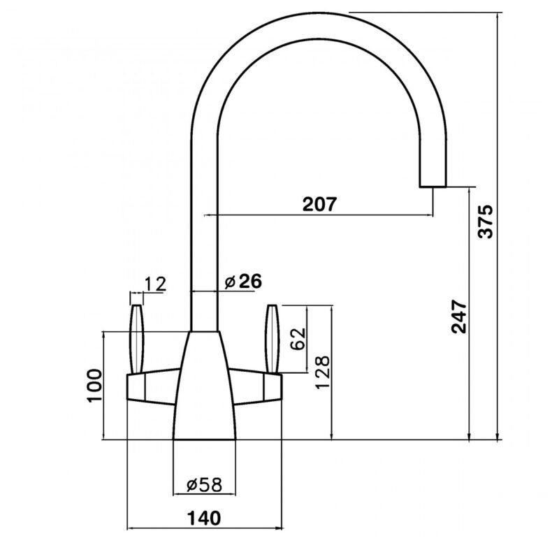 Clearwater Tutti Kitchen Sink Mixer Tap Black