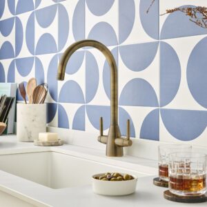 Clearwater Tutti Twin Lever Kitchen Sink Mixer Tap Patinated Brass