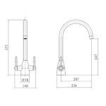 Clearwater Tutti Twin Lever Kitchen Sink Mixer Tap Patinated Brass