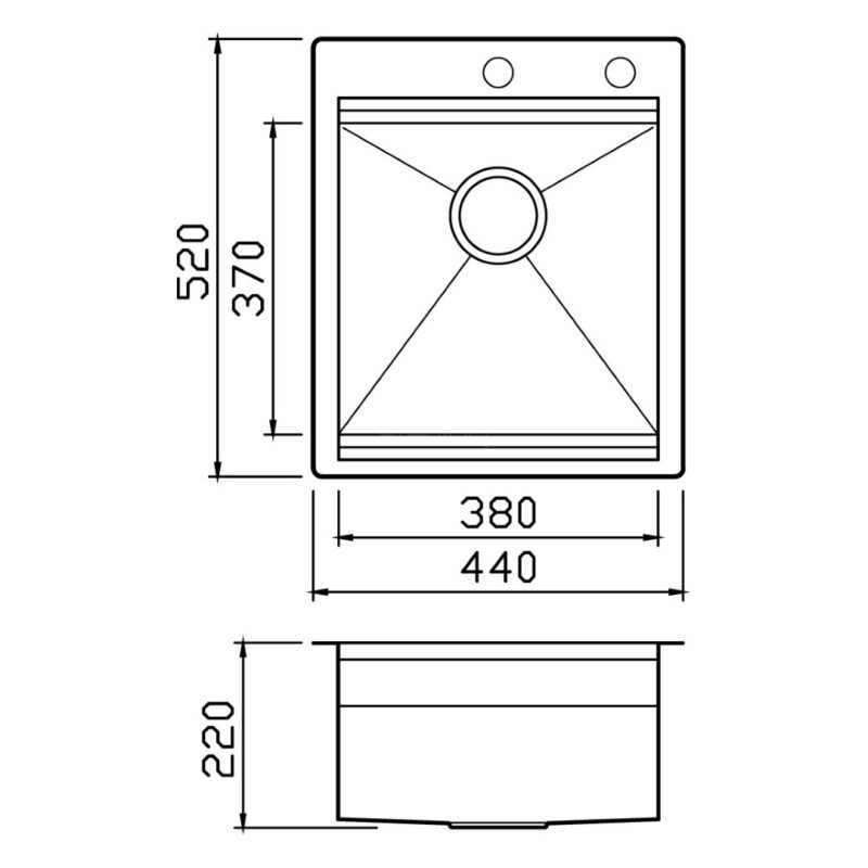 Clearwater Urban Smart Single Bowl 440mm Stainless Steel Sink
