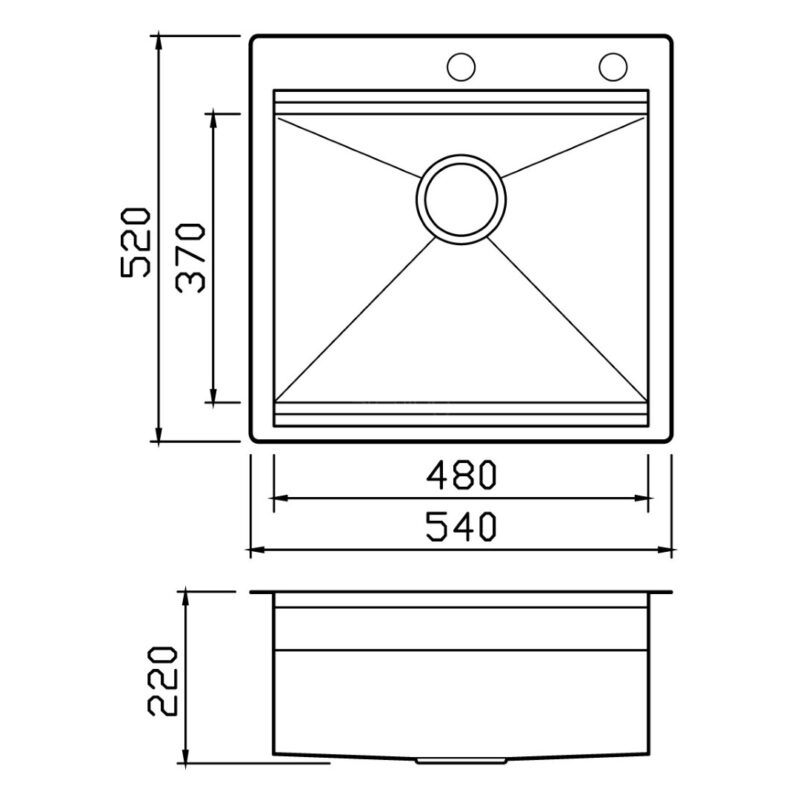 Clearwater Urban Smart Single Bowl 540mm Stainless Steel Sink