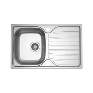 Clearwater Verdi Single Bowl 800x500mm Stainless Steel Sink with Drainer
