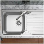 Clearwater Verdi 1 Bowl Inset Steel Kitchen Sink with Drainer 965x500mm