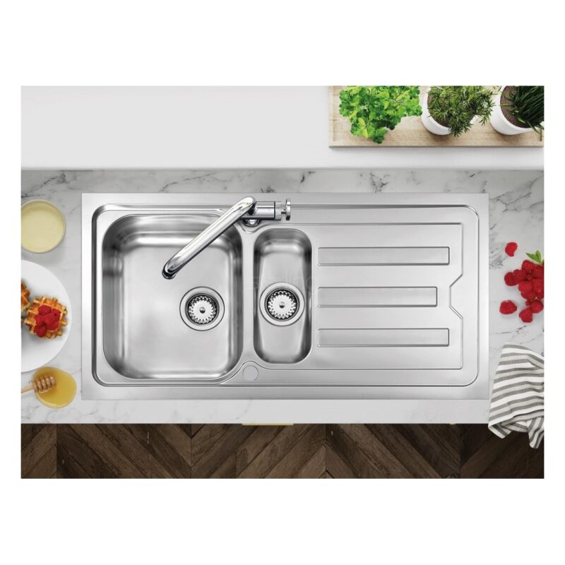 Clearwater Viva 1.5 Bowl 1010x510mm Stainless Steel Sink with Drainer