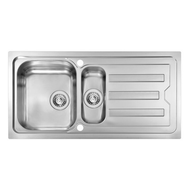 Clearwater Viva 1.5 Bowl 1010x510mm Stainless Steel Sink with Drainer